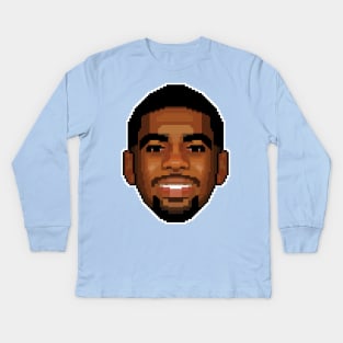 Kyrie Irving Pixel Art Portrait Drawing Kids Long Sleeve T-Shirt